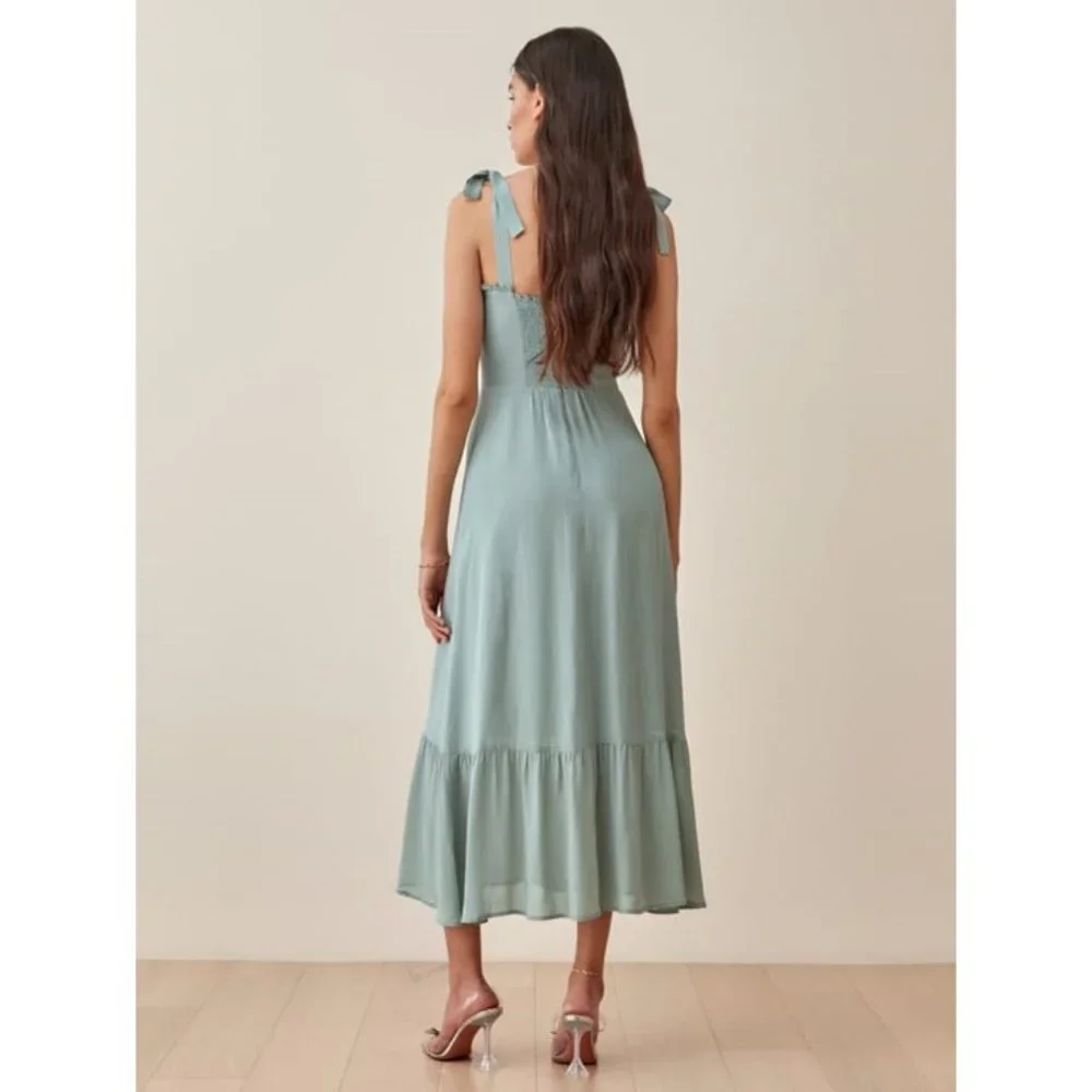 Reformation Peptites Nikita Dress in Celadon - Picture 4 of 12